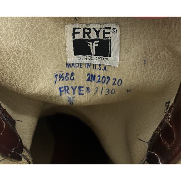 Vtg Frye Leather Red Brown Western Cowgirl Heeled Boots 7.5EE Womens PLEASE READ - Picture 4 of 13